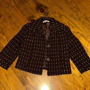 Harve Benard Brown and White Textured Blazer 4
